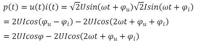 正弦穩態電路的瞬時功率表達式