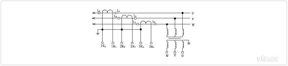 三臺(tái)電流互感器和電壓互感器Y/Y接