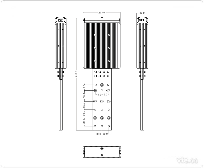 2500A、3000A、3500A刀片式SP變頻功率傳感器外形尺寸(單位：mm)